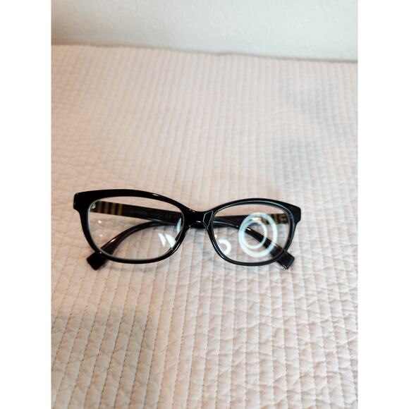 Fendi‎ FF 0015 Black Gold Striped Eyeglasses Frames 140 Made in Italy - Picture 2 of 6